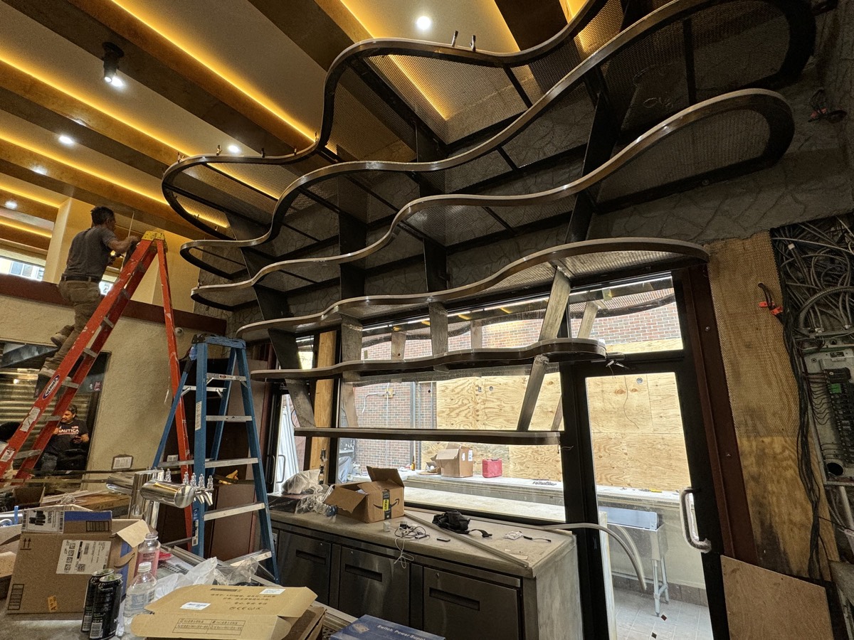 LED ceiling install in progress